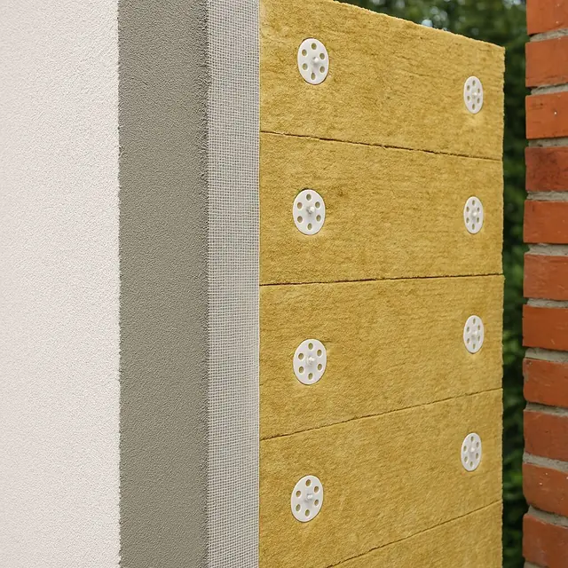 Wärmedämmverbundsystem mit Mineralwolle-Dämmplatten